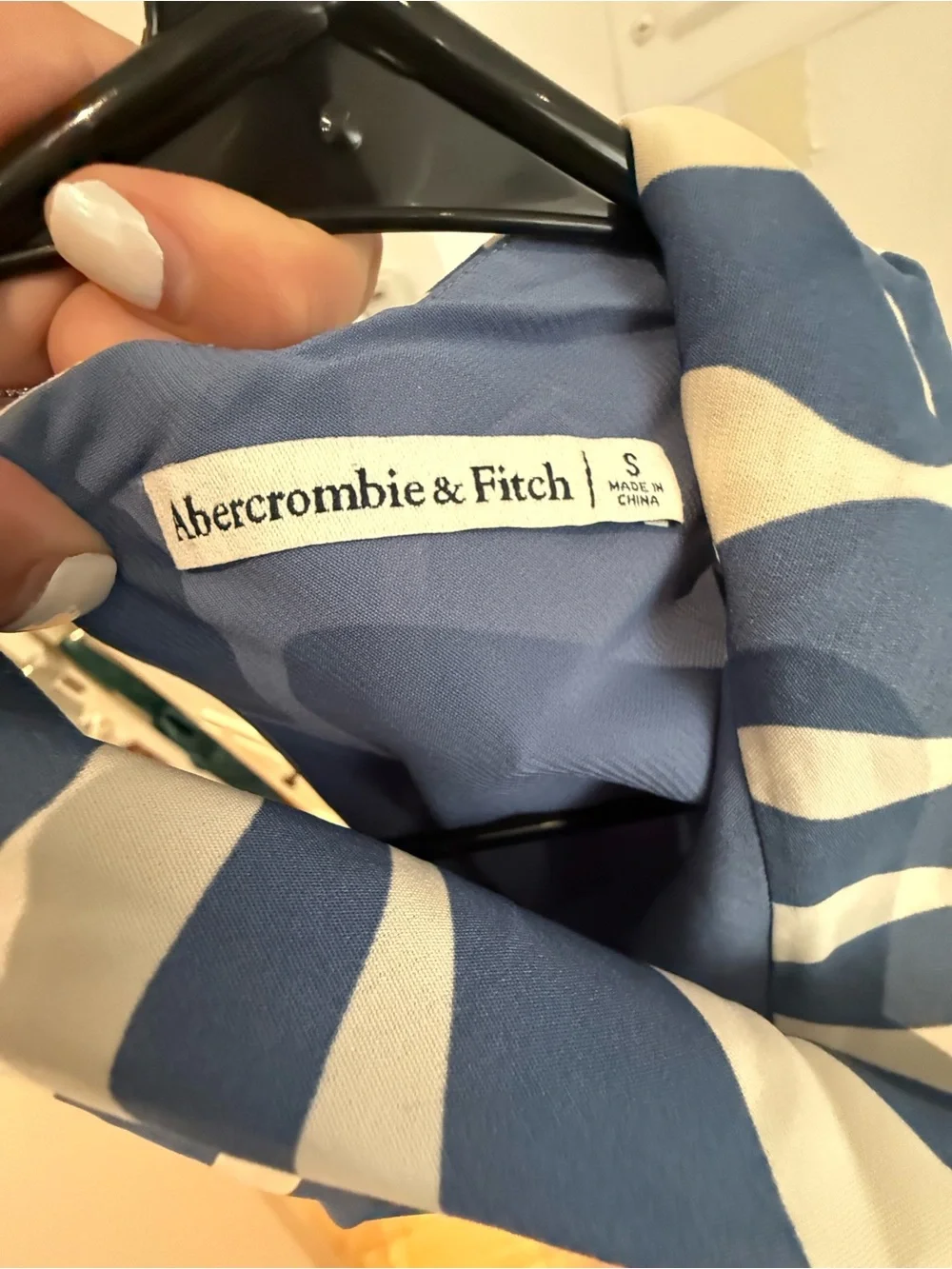 Abercrombie & Fitch Blue and White Wave Print Maxi Dress